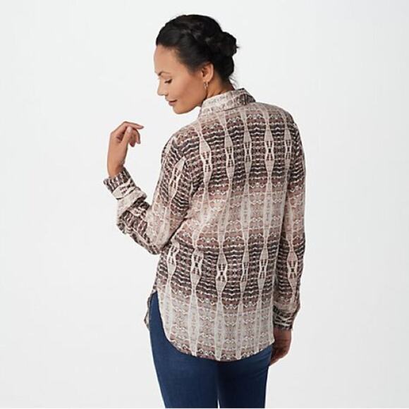 HAUTE HIPPIE Tribe Harper V-Neck Pullover Blouse Snakeskin Size Small EUC - Picture 6 of 11